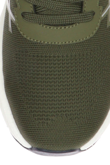 Sneakers uomo  in tessuto verde e blu con lacci - 5