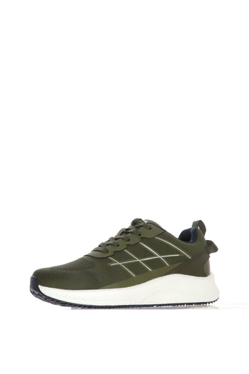 Sneakers uomo  in tessuto verde e blu con lacci - 4