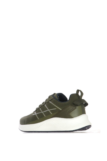 Sneakers uomo  in tessuto verde e blu con lacci - 7