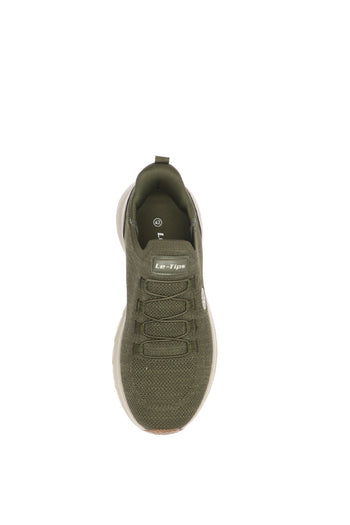 Sneakers verde in tessuto elastico - 4