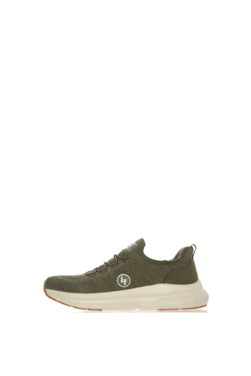 Sneakers verde in tessuto elastico - 1