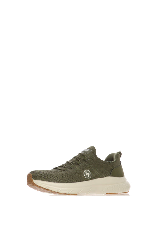 Sneakers verde in tessuto elastico - 2