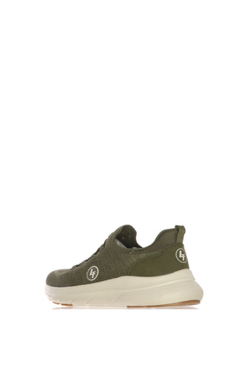 Sneakers verde in tessuto elastico - 3