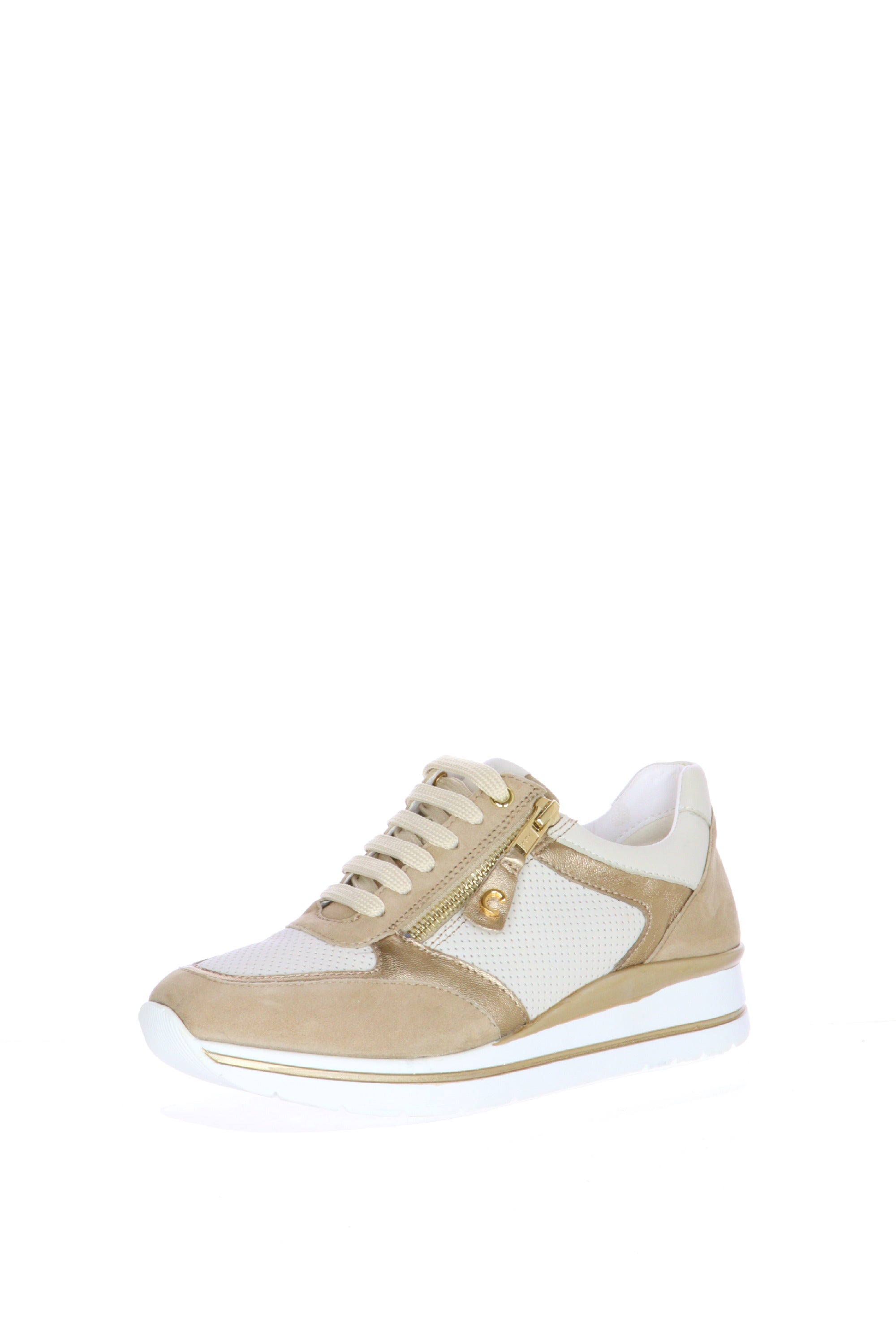 Sneaker traforata bianca e beige Cinzia Soft