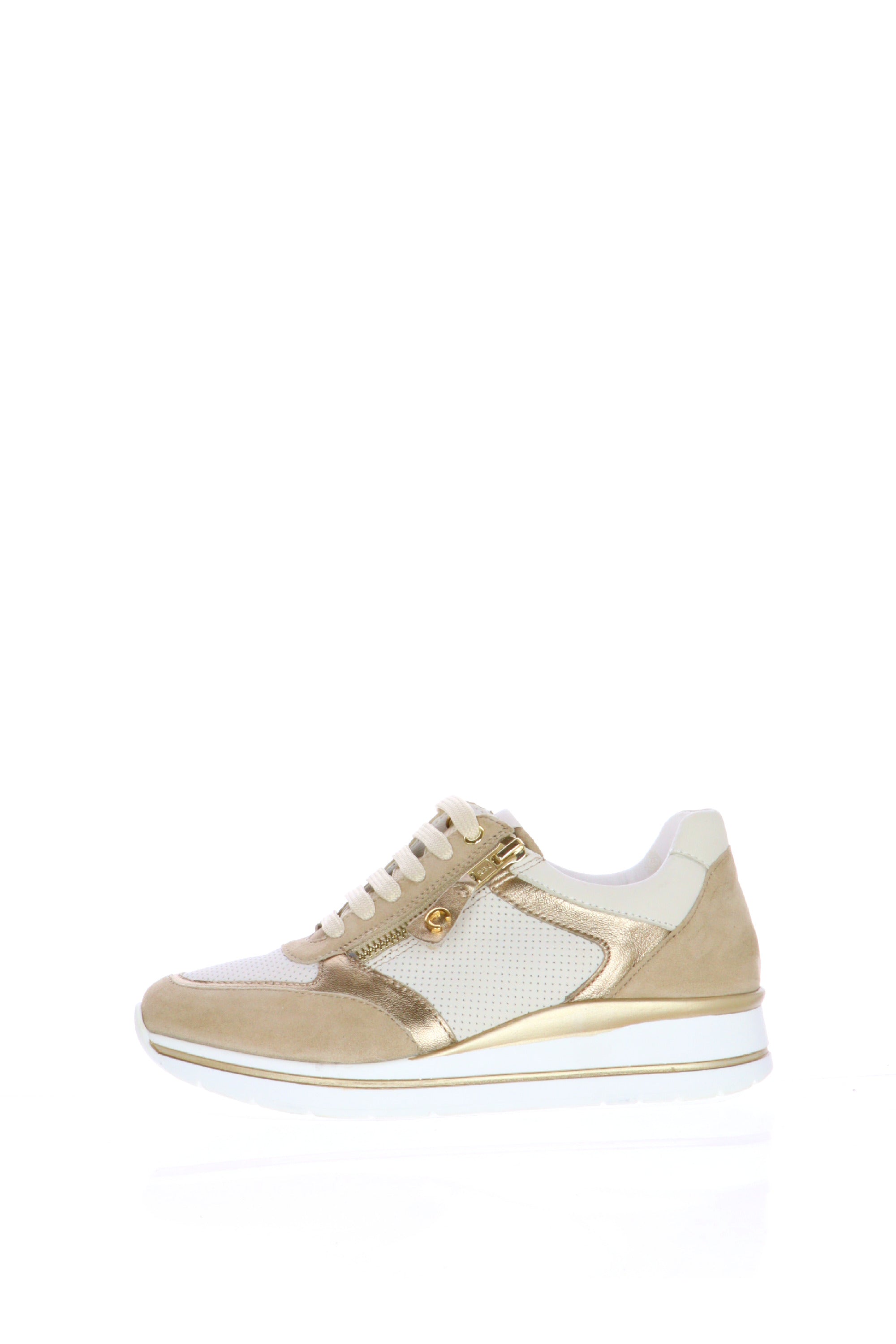 Sneaker traforata bianca e beige Cinzia Soft