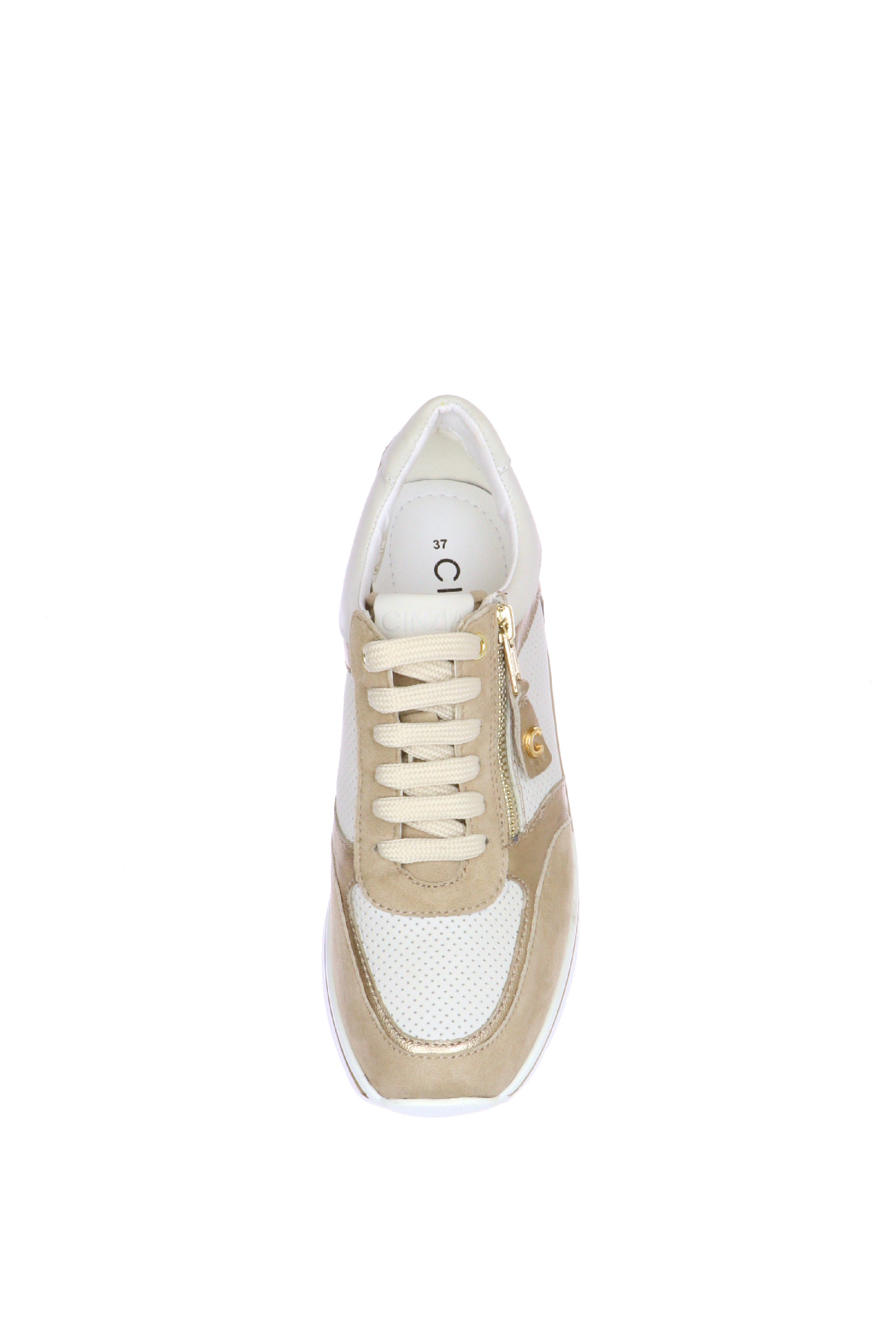 Sneaker traforata bianca e beige Cinzia Soft