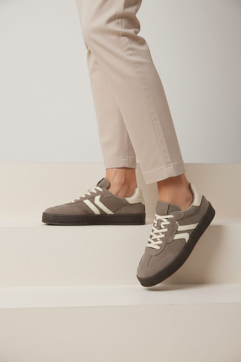 Sneaker uomo corduroy taupe 2
