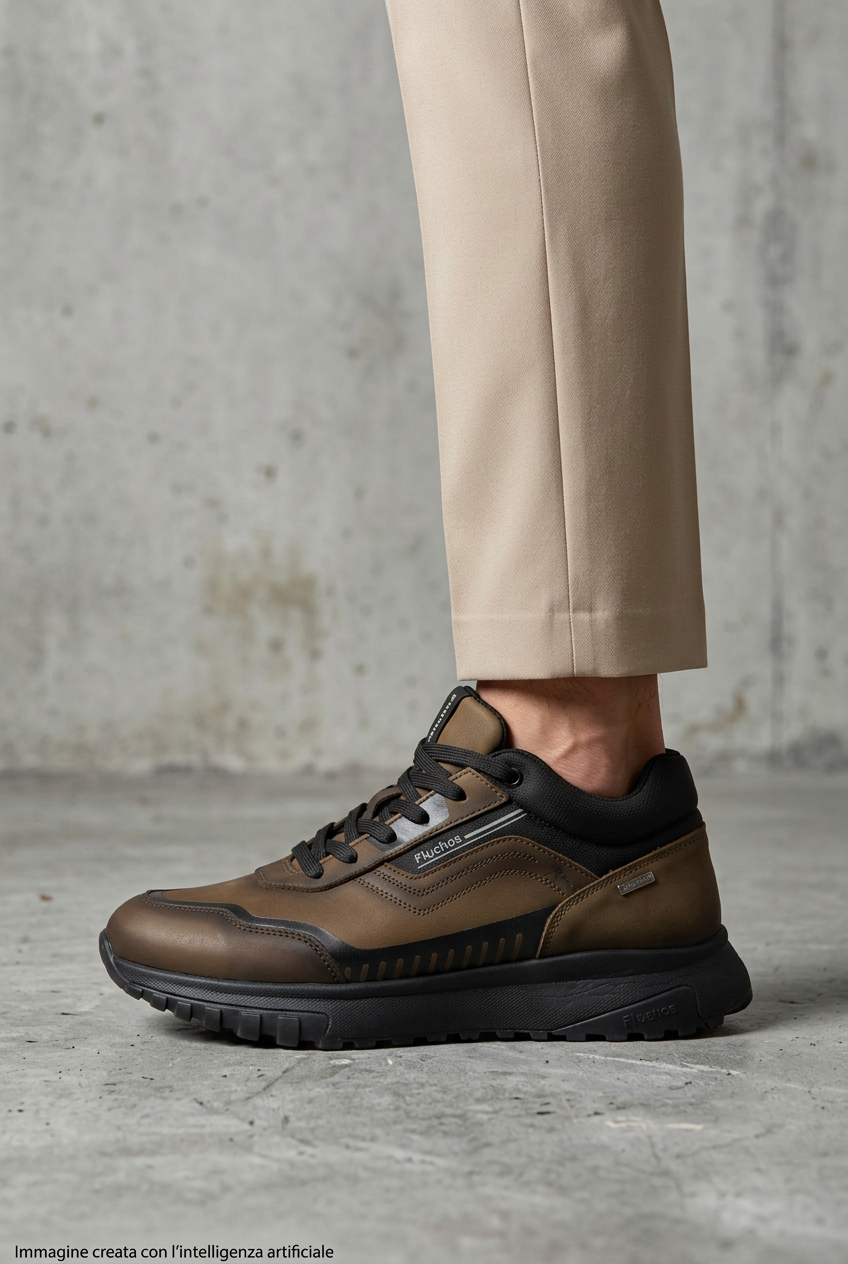 Sneaker waterproof in pelle marrone 2