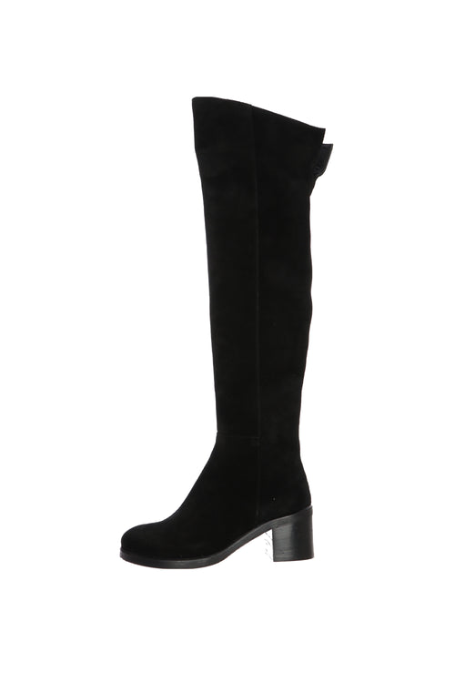 Stivale in camoscio nero alto sopra al ginocchio Gianni Crasto - 1
