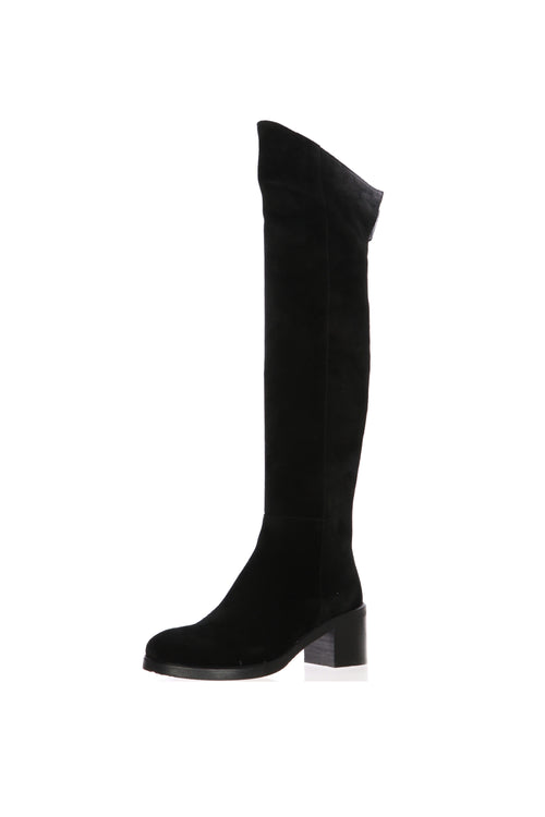 Stivale in camoscio nero alto sopra al ginocchio Gianni Crasto - 2
