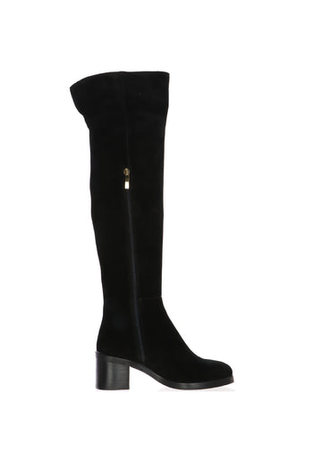 Stivale in camoscio nero alto sopra al ginocchio Gianni Crasto - 3