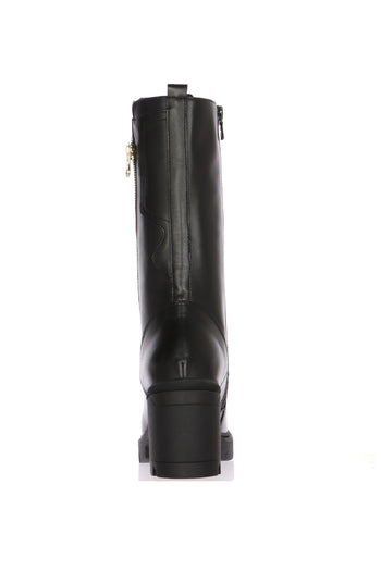 Stivale Donna in Pelle nero con cerniera e lacci Nero Giardini - 4
