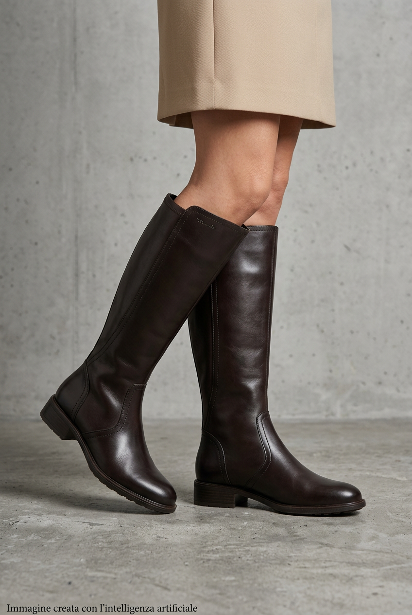 Stivale cavallerizzo in pelle marrone 2