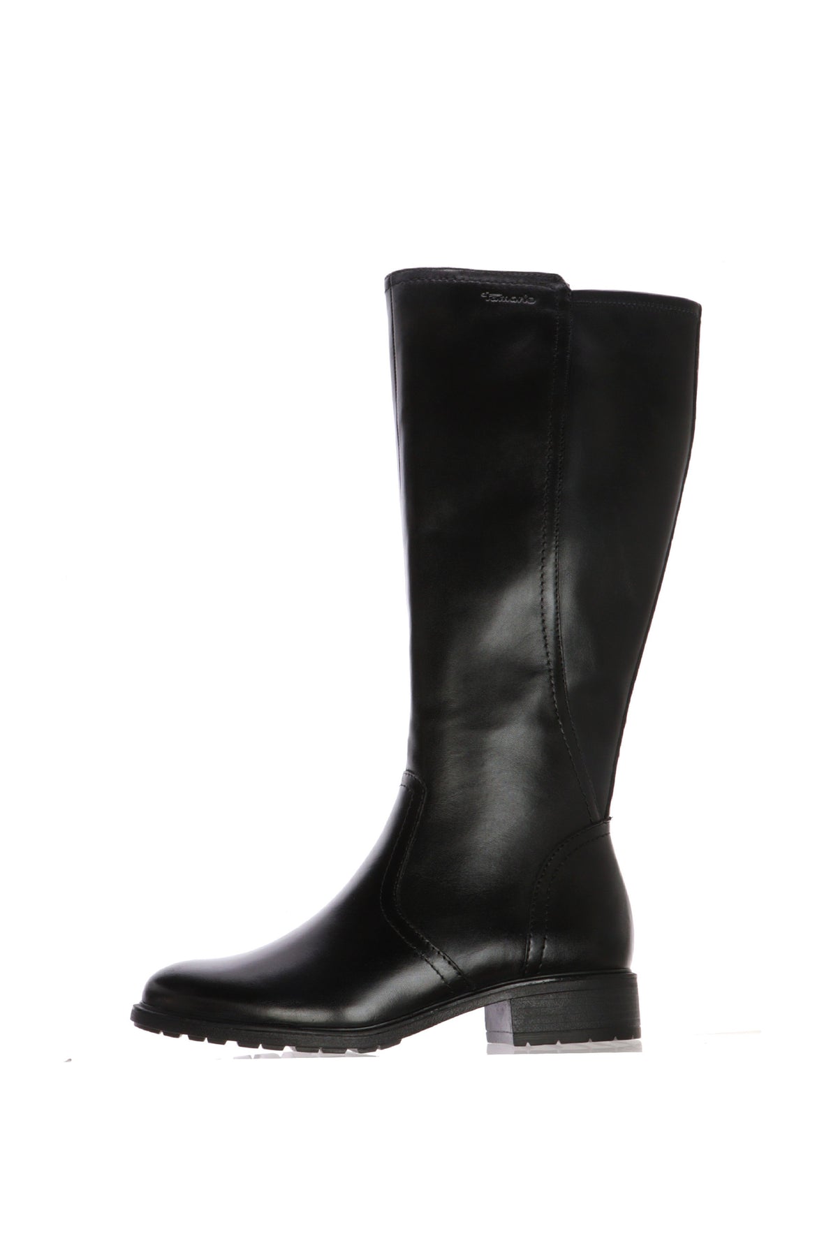Stivale cavallerizzo in pelle nero gambale extra large