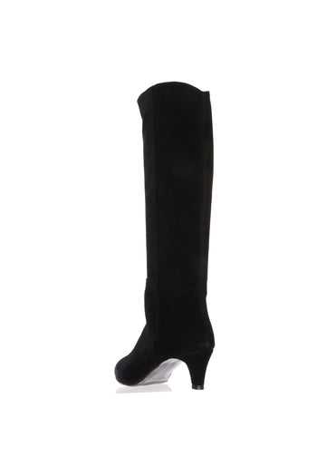 Stivale in camoscio nero e vinaccio con tacco basso Gianni Crasto - 6