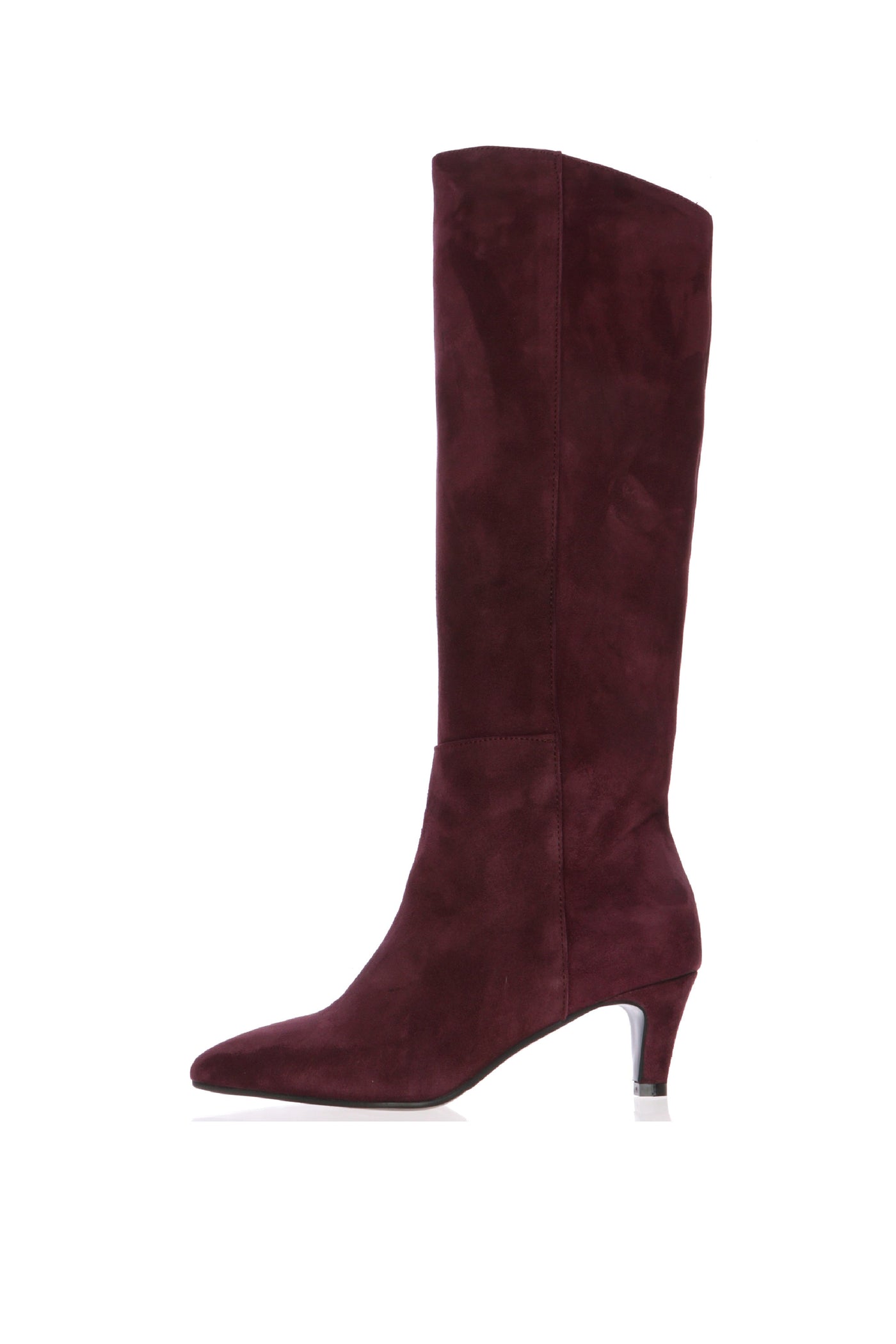 Stivale in camoscio nero e vinaccio con tacco basso Gianni Crasto