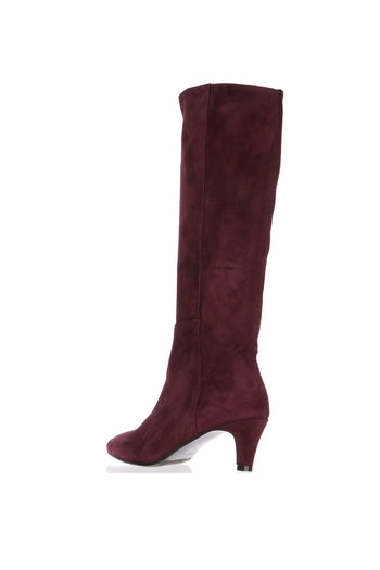 Stivale in camoscio nero e vinaccio con tacco basso Gianni Crasto - 7