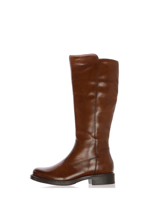 Stivale in pelle castagno e nero Cinzia Soft - 2