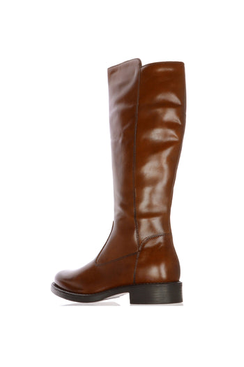 Stivale in pelle castagno e nero Cinzia Soft - 6