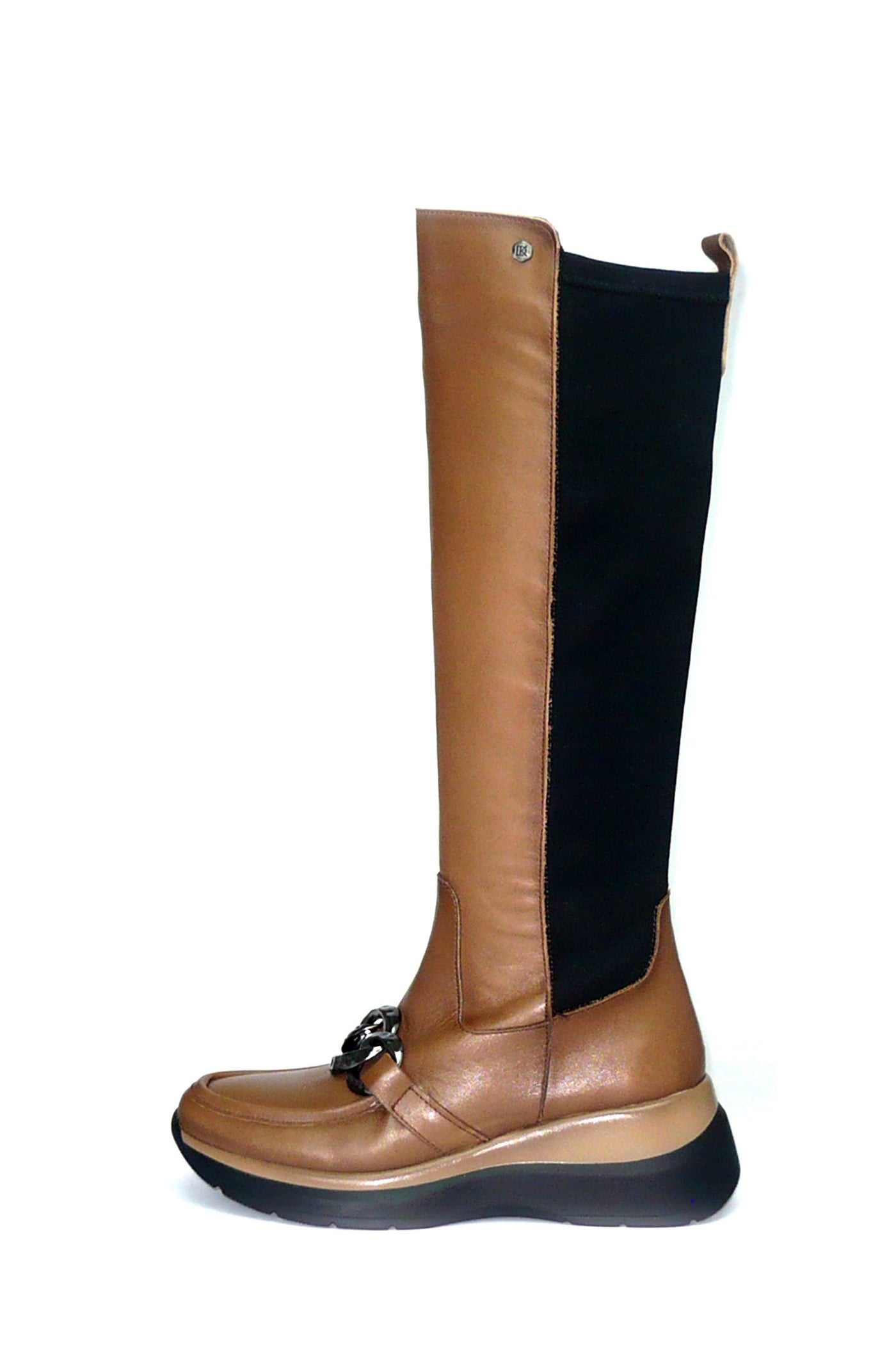 Stivale in pelle con gambale elastico sul polpaccio Dorking by Fluchos.