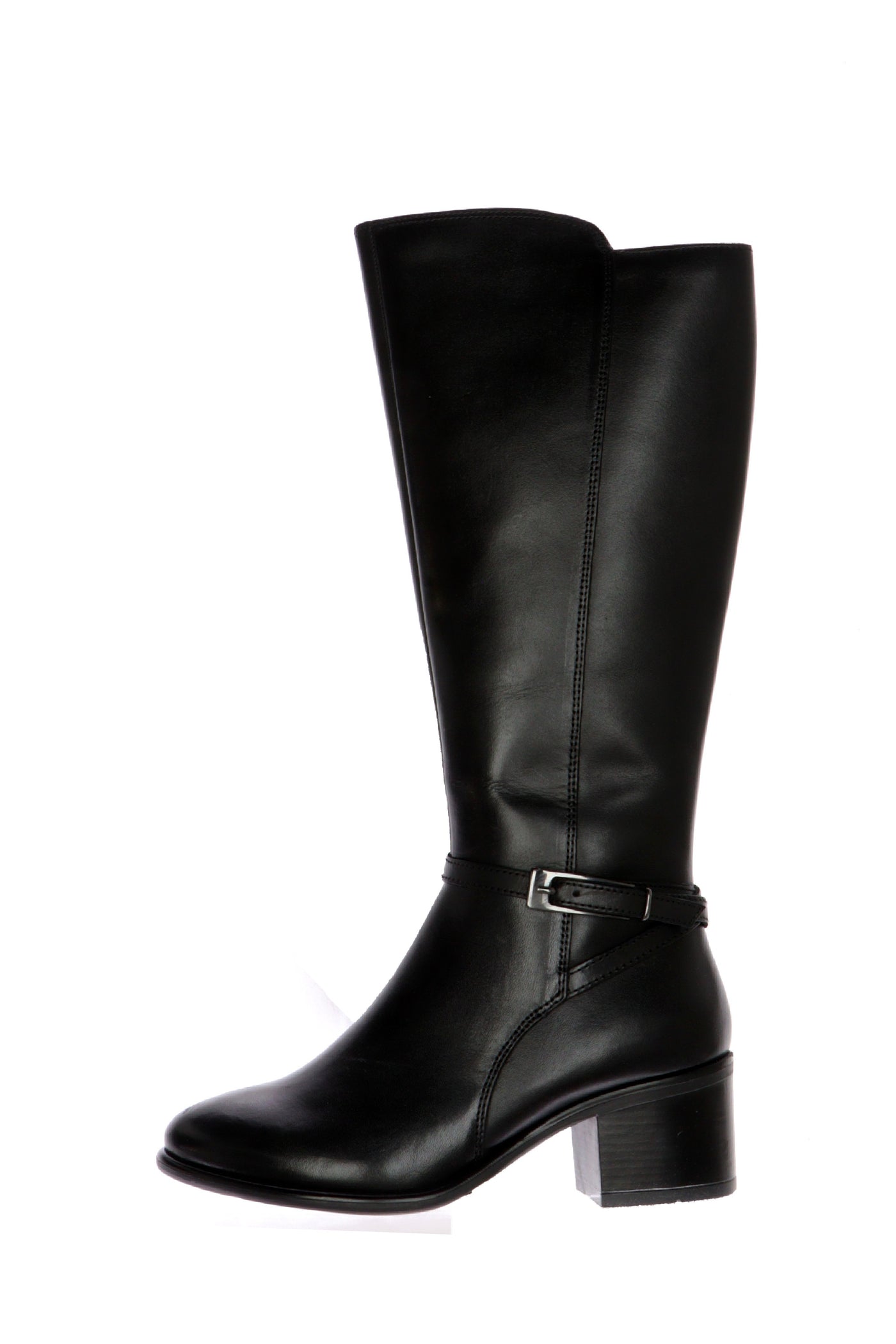 Stivale in pelle nera con tacco basso Cinzia Soft