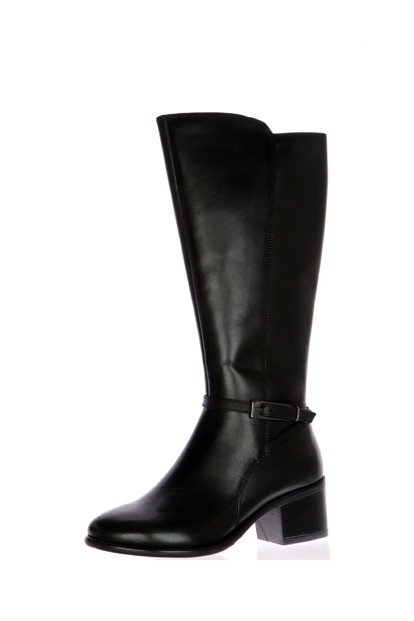 Stivale in pelle nera con tacco basso Cinzia Soft 2