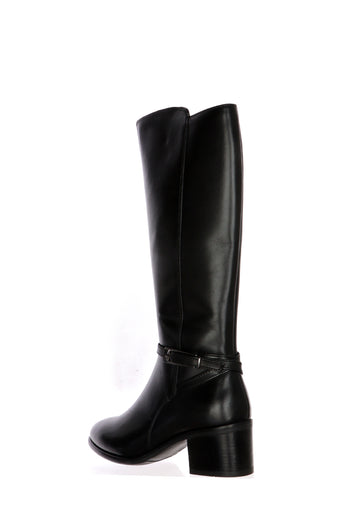 Stivale in pelle nera con tacco basso Cinzia Soft - 4