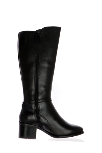 Stivale in pelle nera con tacco basso Cinzia Soft - 3