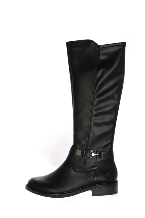 Stivale in pelle nero con gamabale elastico Remonte - 1