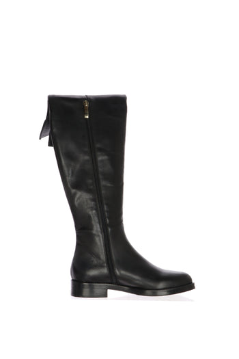 Stivale in pelle nero gambale alto tacco basso Gianni Crasto - 3