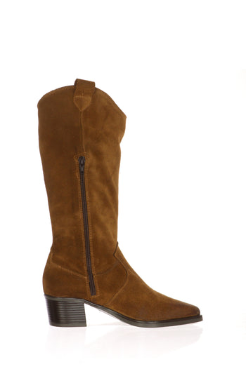 Stivale in pelle scamosciata cuoio Soffice Sogno - 3