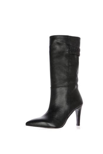 Stivale in vera pelle nero e bordeaux con tacco 8 cm sottile Gianni Crasto - 6