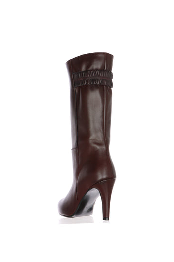 Stivale in vera pelle nero e bordeaux con tacco 8 cm sottile Gianni Crasto - 5