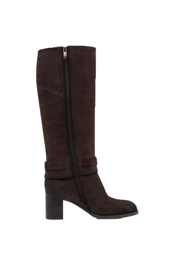 Stivale marrone in camoscio con tacco Tamaris - 5