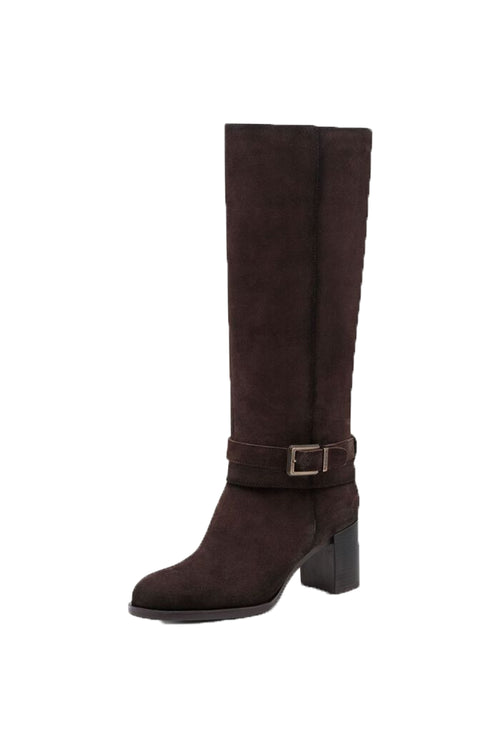 Stivale marrone in camoscio con tacco Tamaris - 2