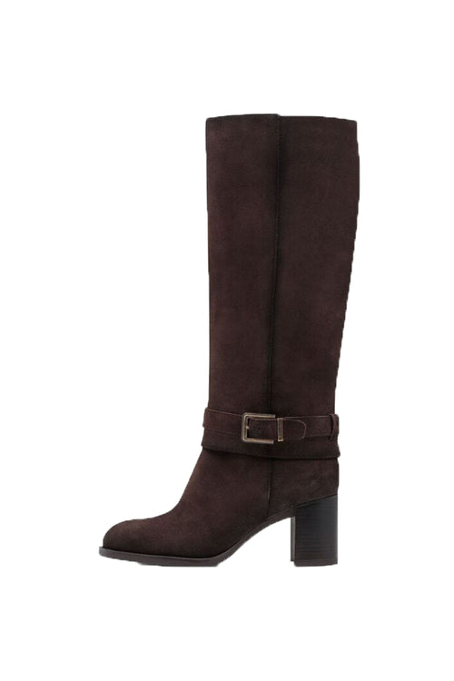 Stivale marrone in camoscio con tacco Tamaris - 1