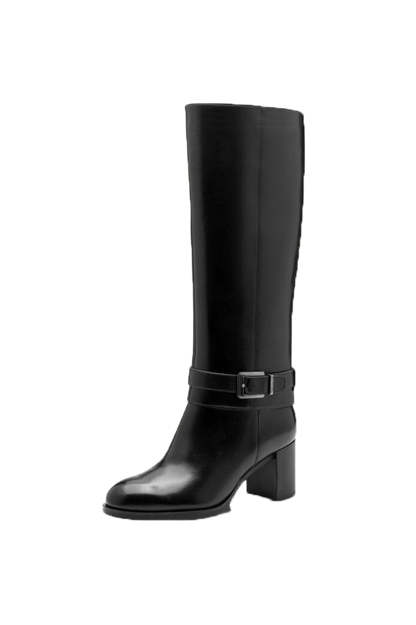 Stivale nero in pelle con tacco Tamaris 2