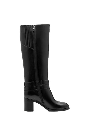 Stivale nero in pelle con tacco Tamaris - 3