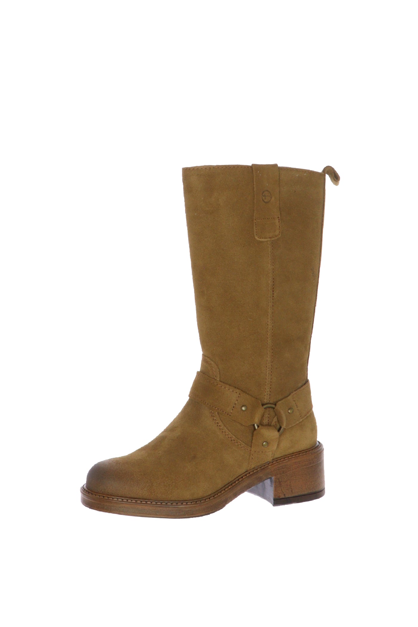 Stivale stile biker  in camoscio camel Tamaris 2