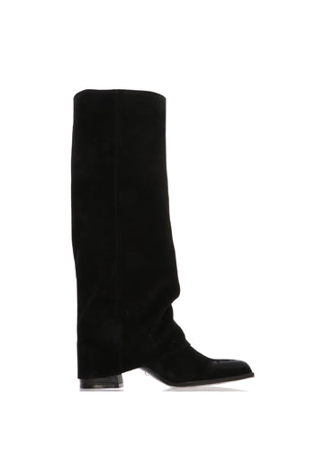 Stivale tendenza in camoscio nero e tortora Gianni Crasto - 3