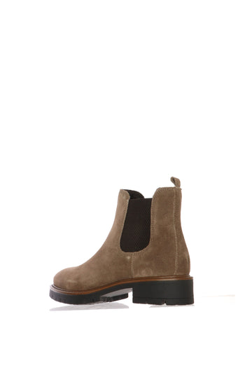 Stivaletto Chelsea Boot  in camoscio taupe e blu con carrarmato - 7