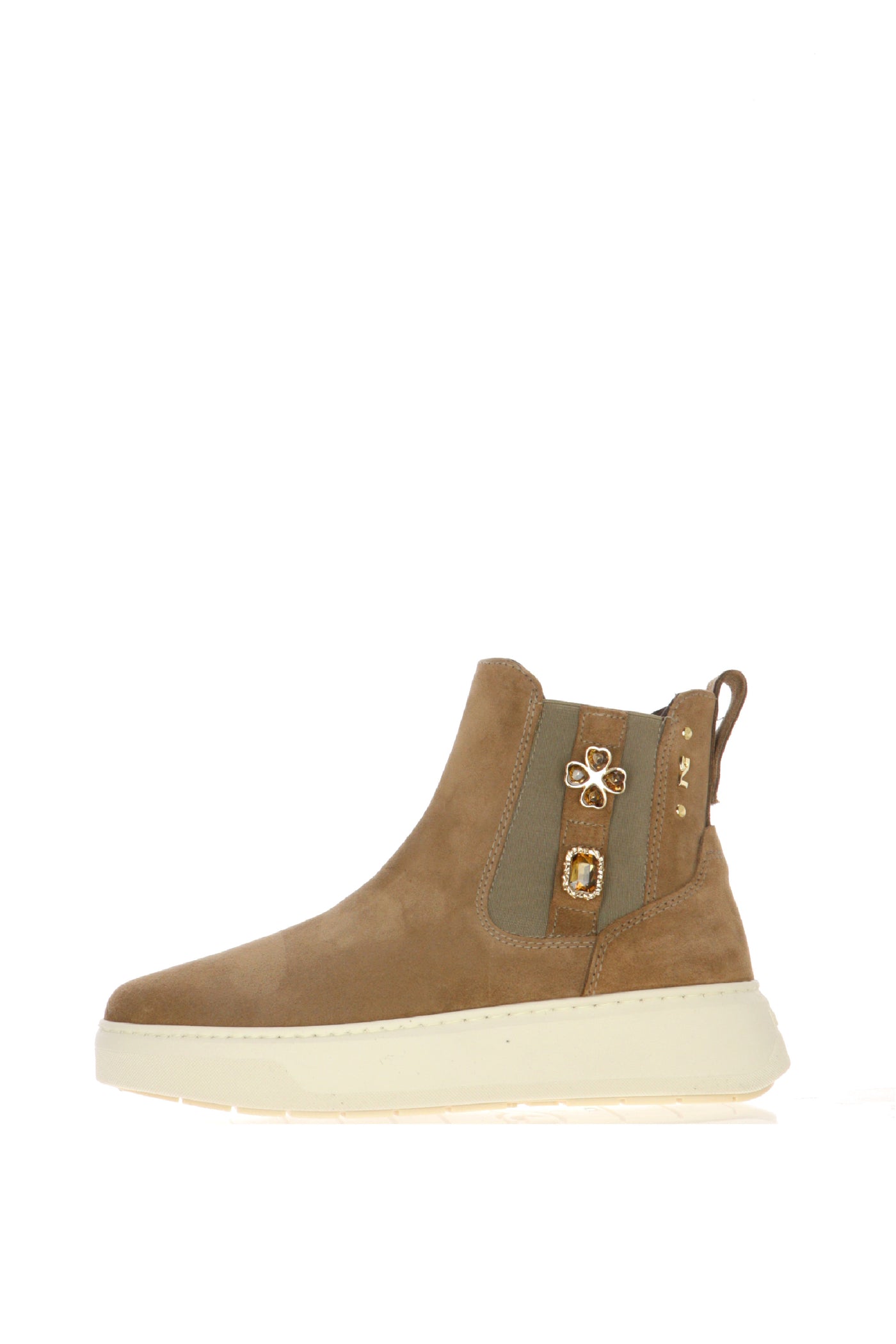 Stivaletto beige Chelsea Donna in Suede Nero Giardini