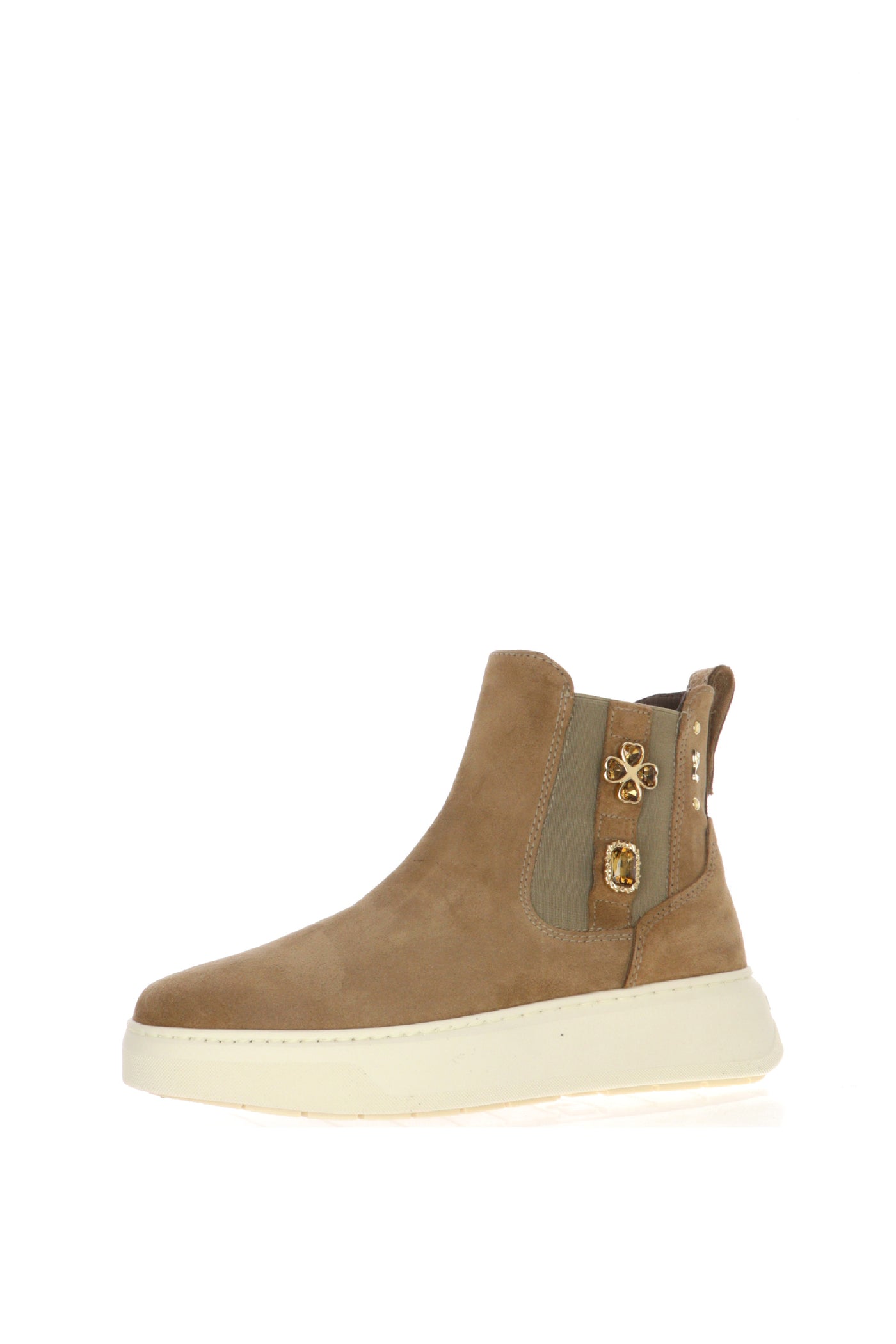 Stivaletto beige Chelsea Donna in Suede Nero Giardini 2