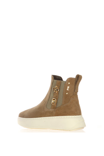 Stivaletto beige Chelsea Donna in Suede Nero Giardini - 3