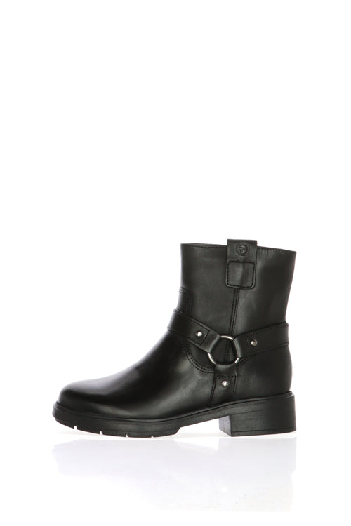 Stivaletto biker in pelle nera Tamaris - 1