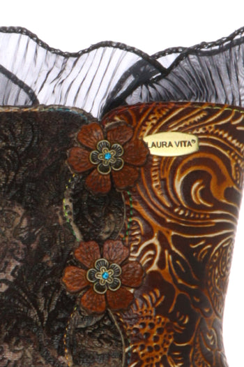 Stivaletto donna casula effetto Floreale Vintage Laura Vita - 5