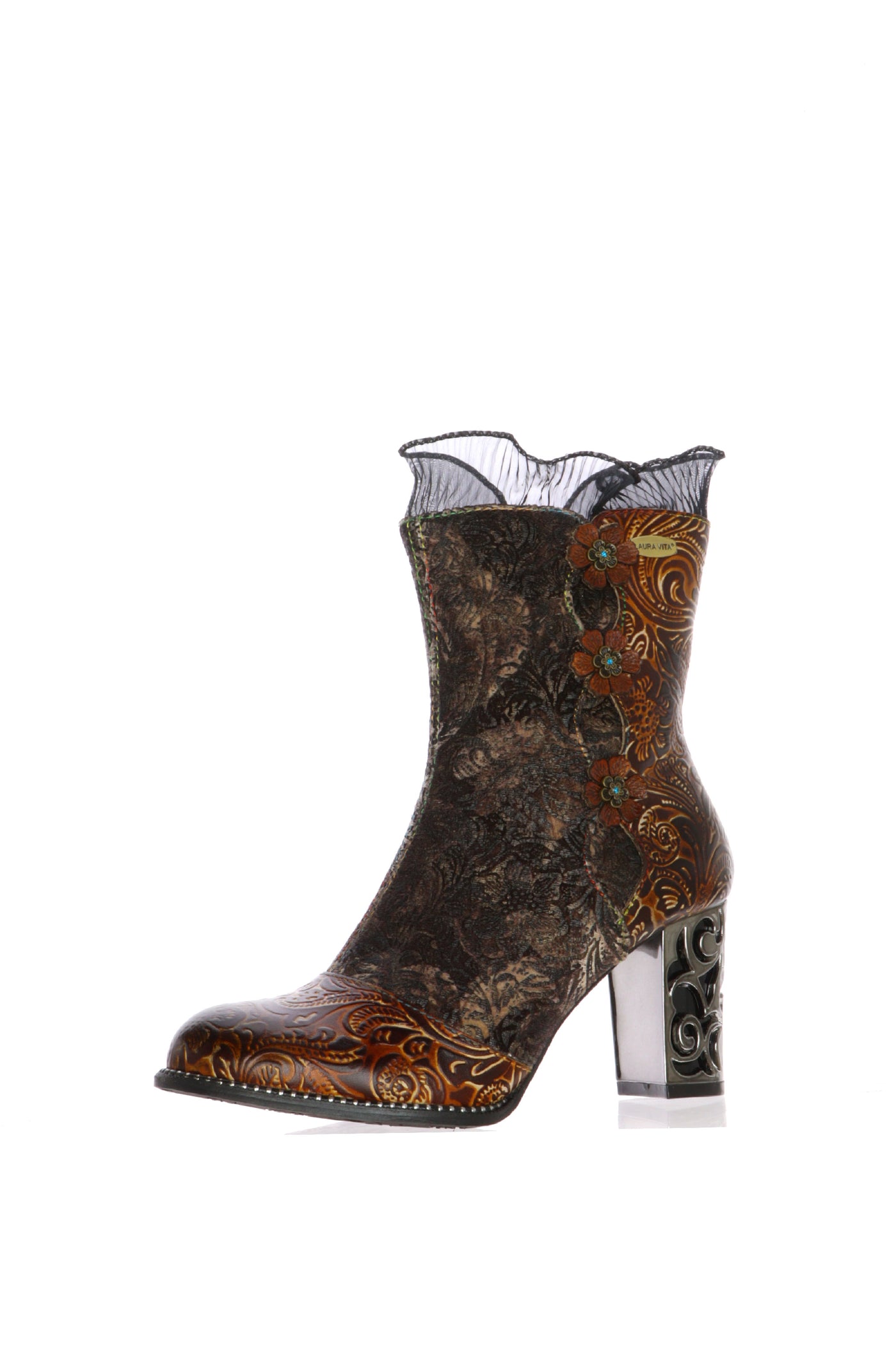 Stivaletto donna casula effetto Floreale Vintage Laura Vita 2