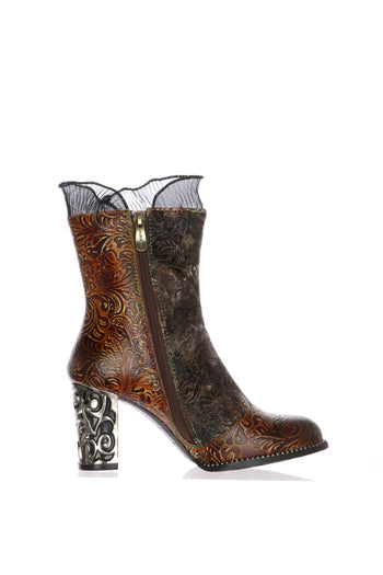Stivaletto donna casula effetto Floreale Vintage Laura Vita - 3