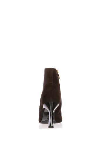 Stivaletto donna nero e marrone  in Camoscio con elastico laterale - 12