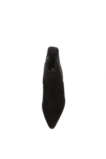 Stivaletto donna nero in Camoscio con elastico laterale - 6